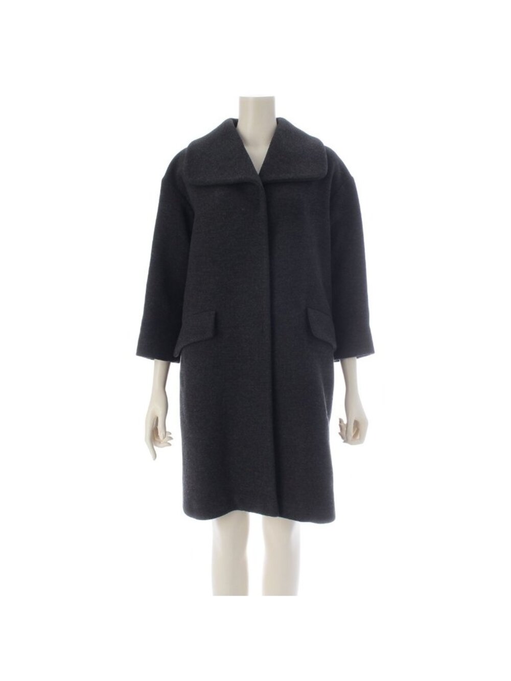 Miu Miu Wool Color Coat Gray 36